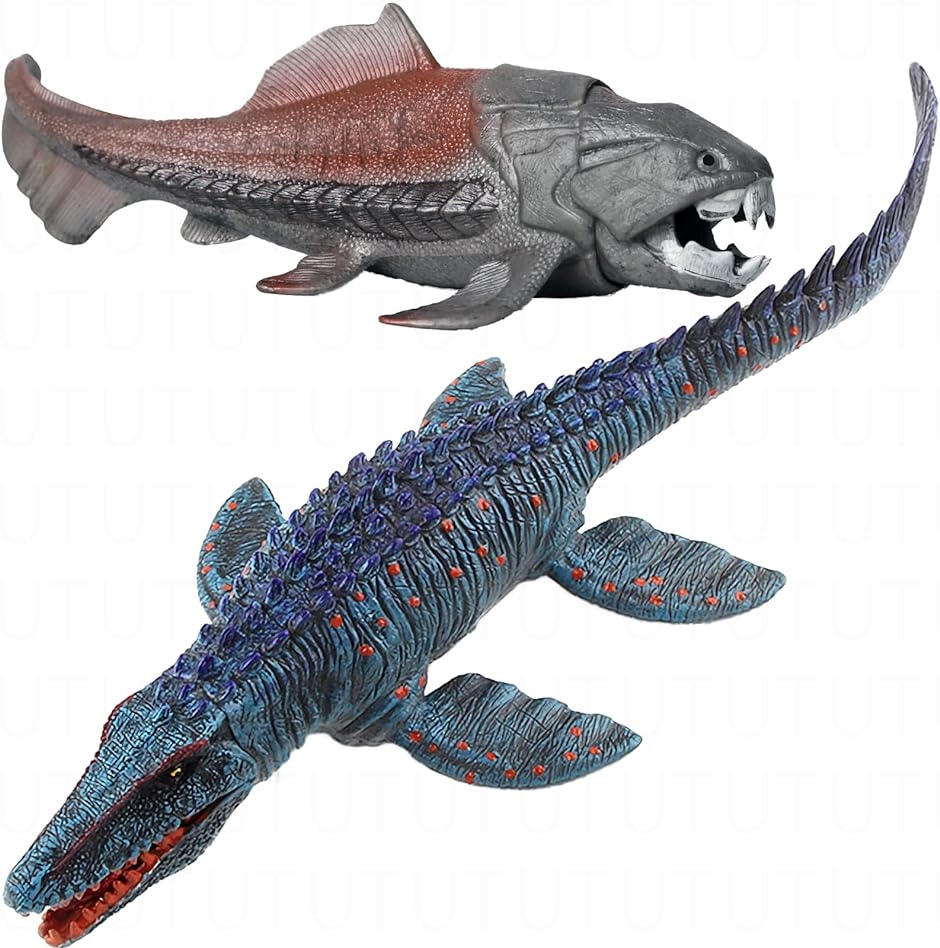 恐竜 おもちゃ 海 フィギュア 海の生き物 きょうりゅう モササウルス＋ダンクルオステウス