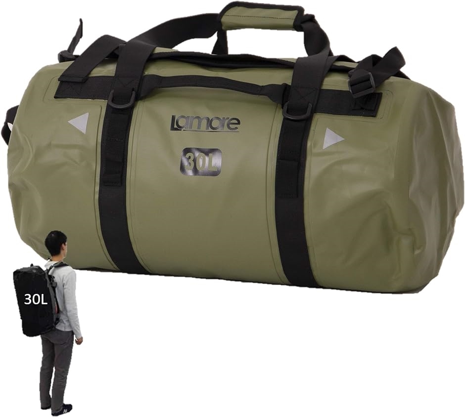 ダッフルバッグ 耐水 ボストンバッグ スポーツバッグ 旅行バッグ ジムバッグ 3way 大容量( 1) アーミーグリーン,  30L)｜horikku