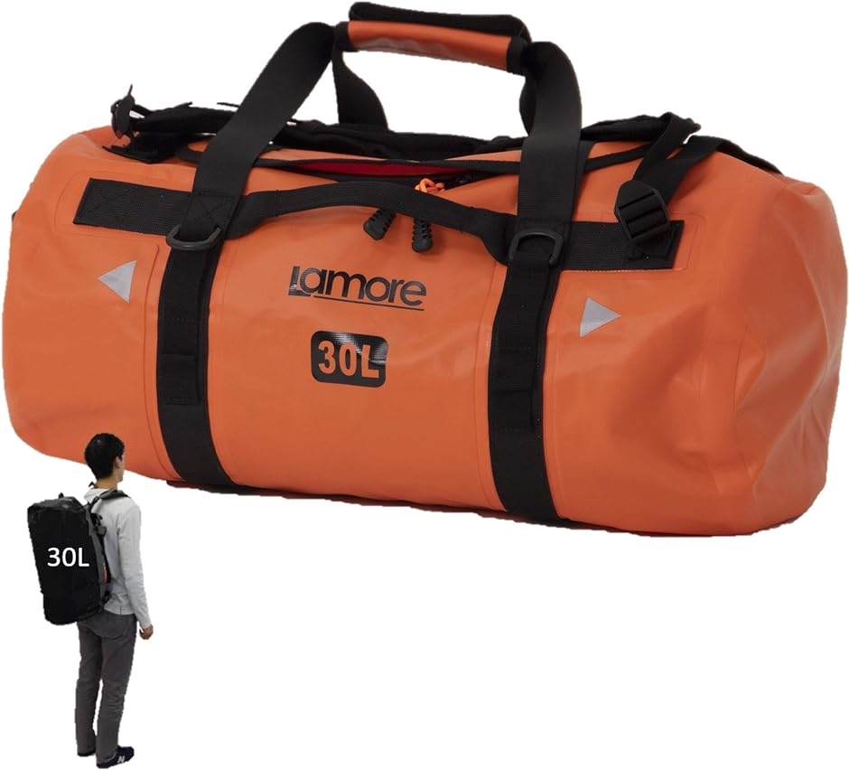 ダッフルバッグ 耐水 ボストンバッグ スポーツバッグ 旅行バッグ ジムバッグ 3way 大容量 リュック( 3) オレンジ, 30L)