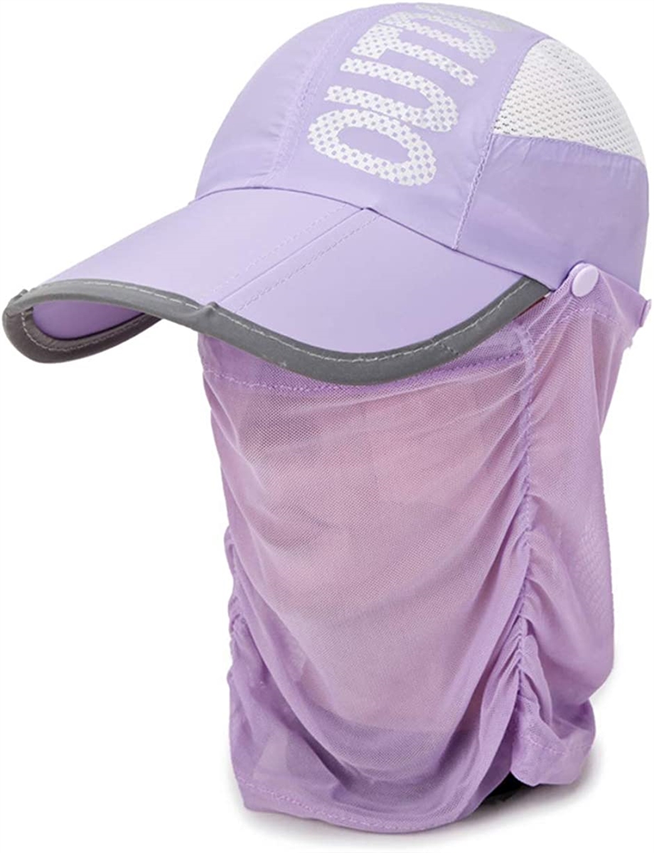 ラクエスト 折り畳み フェイスカバー キャップ 帽子 アウトドア( パステルパープル,  Free Size)