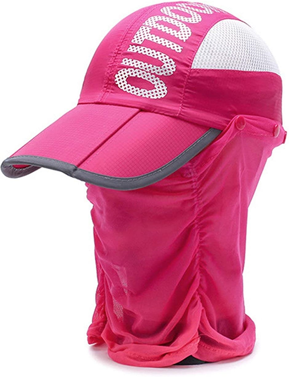 ラクエスト 折り畳み フェイスカバー キャップ 帽子 アウトドア( ローズピンク,  Free Size)