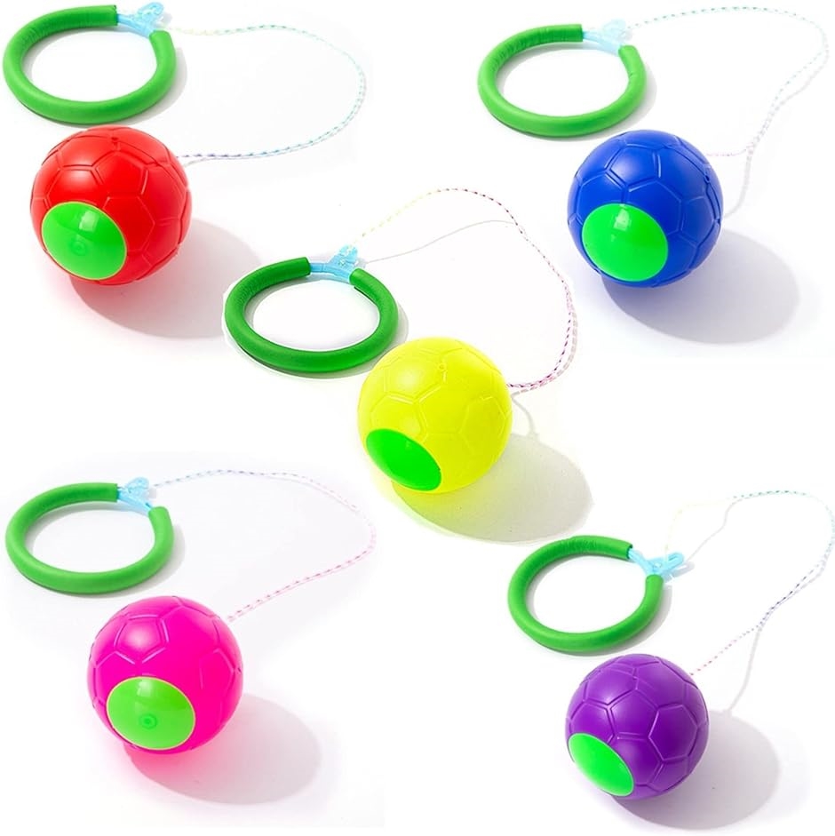 スキップボール スキップジャンプボール なわとび 縄跳び ホッピング 遊び スポーツ 玩具 おもちゃ( ５色セット,  ワンサイズ)