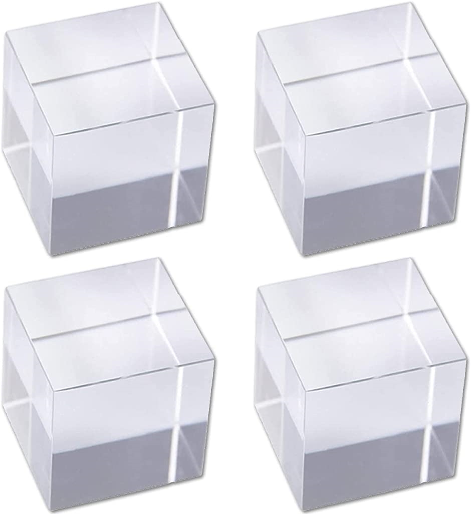 アクリル キューブ ブロック 正方形 透明 撮影 展示 台 ディスプレイ ベース ４cm 4個セット(４cm 4個セット)