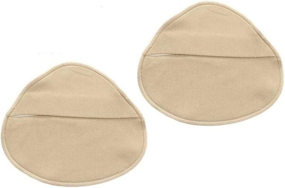 乳癌パッド シリコンパッド 専用カバー 2枚セット 人工乳房保護カバー ホックなし (ベージュ, XS)