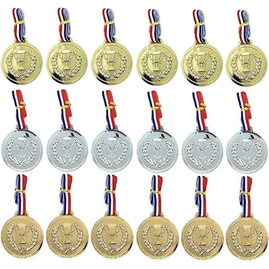 メダル 18個 セット 金メダル 銀メダル 銅メダル 各6個 運動会 グッズ(金、銀、銅)