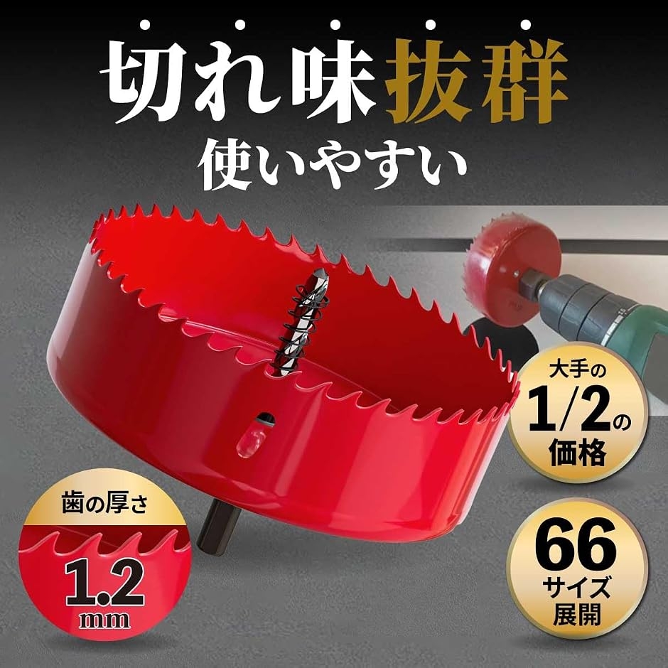 ホールソー バイメタル 穴あけ ドリルビット 切削 工具 DIY 鉄 アルミ