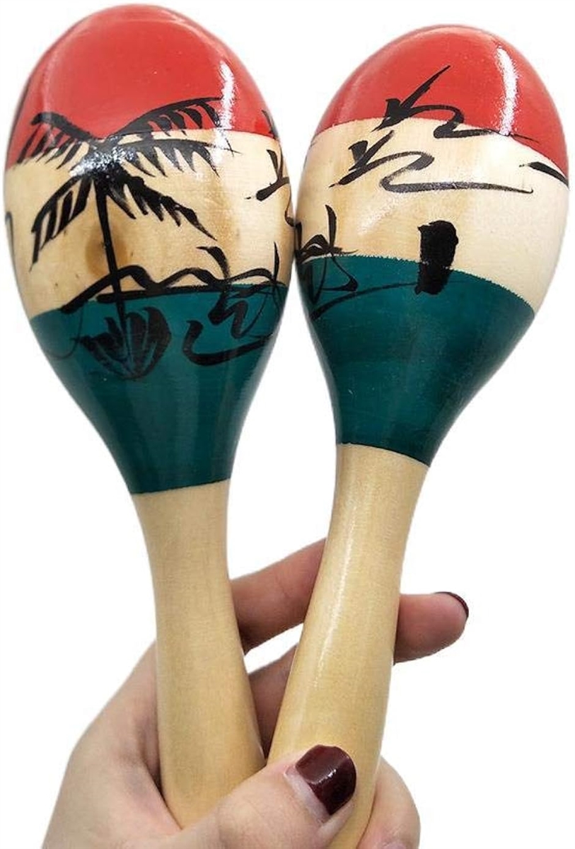 マラカス Maracas 打楽器 ラテン パーカッション リトミック 木製 2個