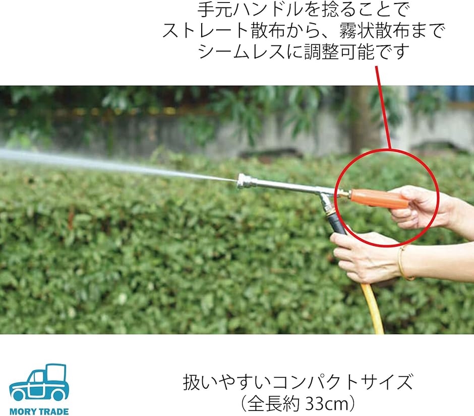 morytrade 噴霧器 ノズル ミニ 鉄砲 洗車 散水 農薬 防除 動噴 野菜 果樹 33cmストレート