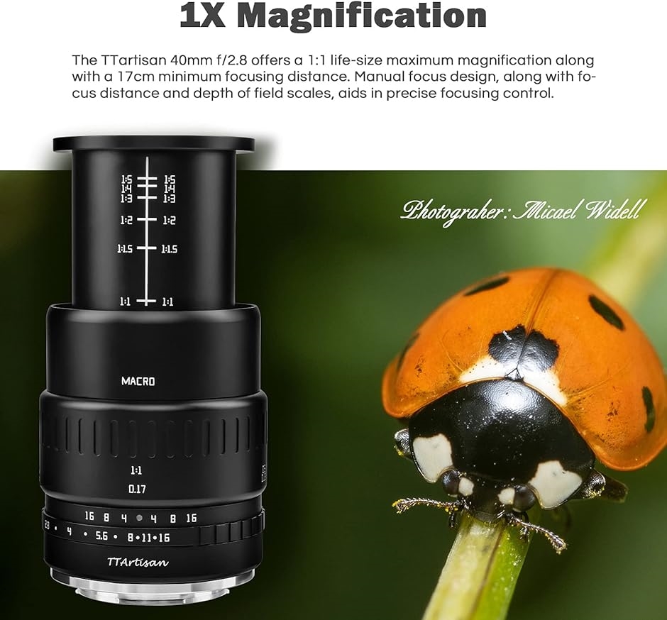 TTArtisan 40mm F2.8 マクロレンズ マニュアルフォーカス ソニーEマウントカメラ A5000 A5100( ソニーE