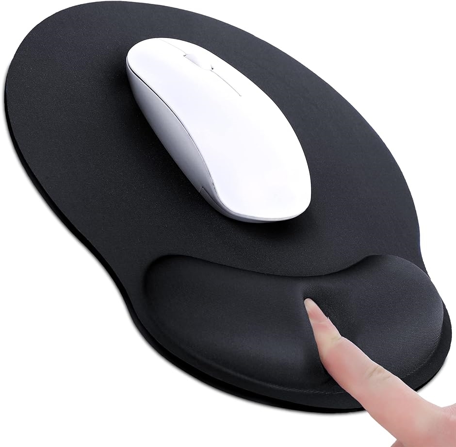 マウスパッド リストレスト マウスパット 手首 手首サポート クッション 大型 軽量 人間工学デザイン ハンドレスト( ブラック)