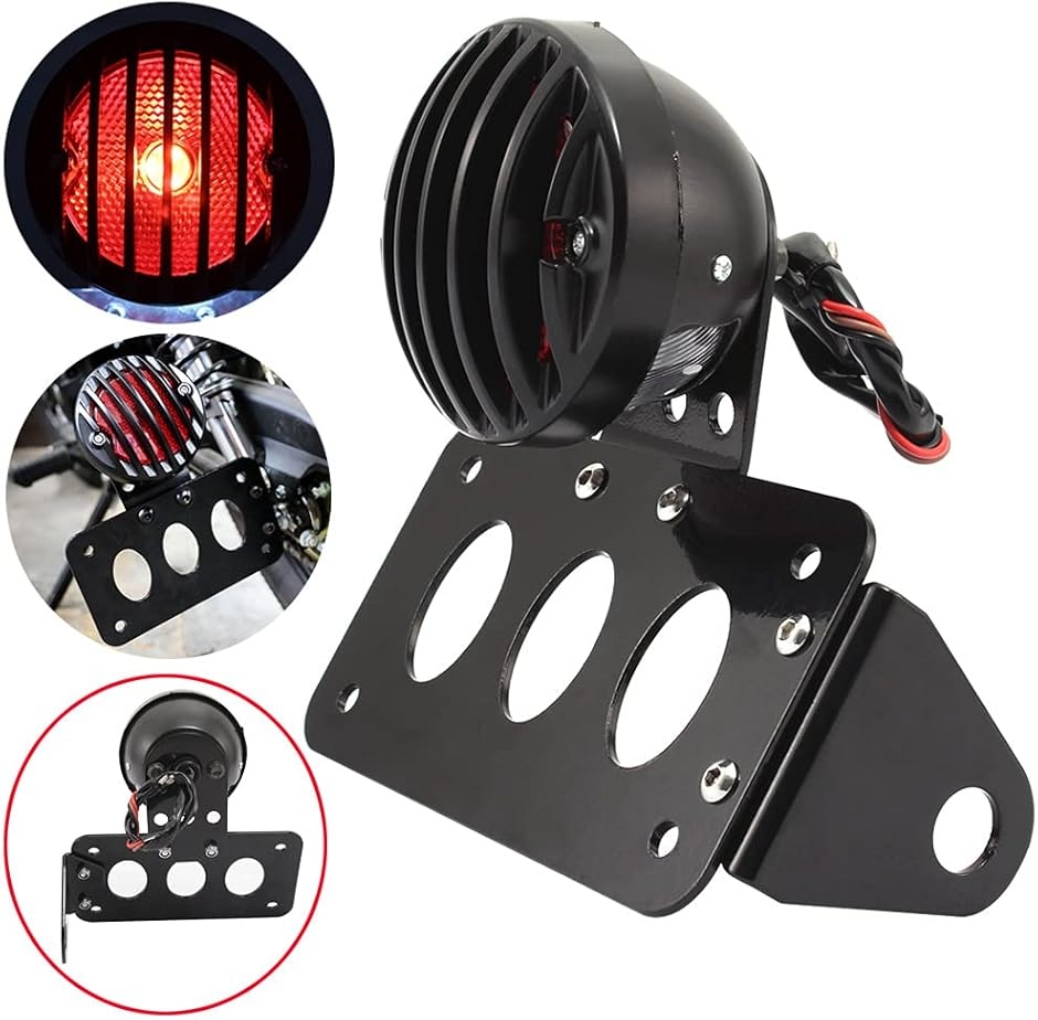 テールランプ バードゲージ サイド ナンバー キット ナンバー灯付き 黒