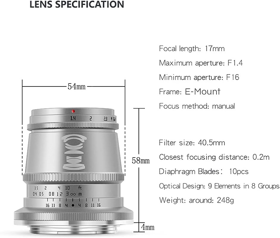 17mm F1.4 広角レンズ APS-C Nikon Zマウント カメラZ5 Z6 II Z7 Zfc