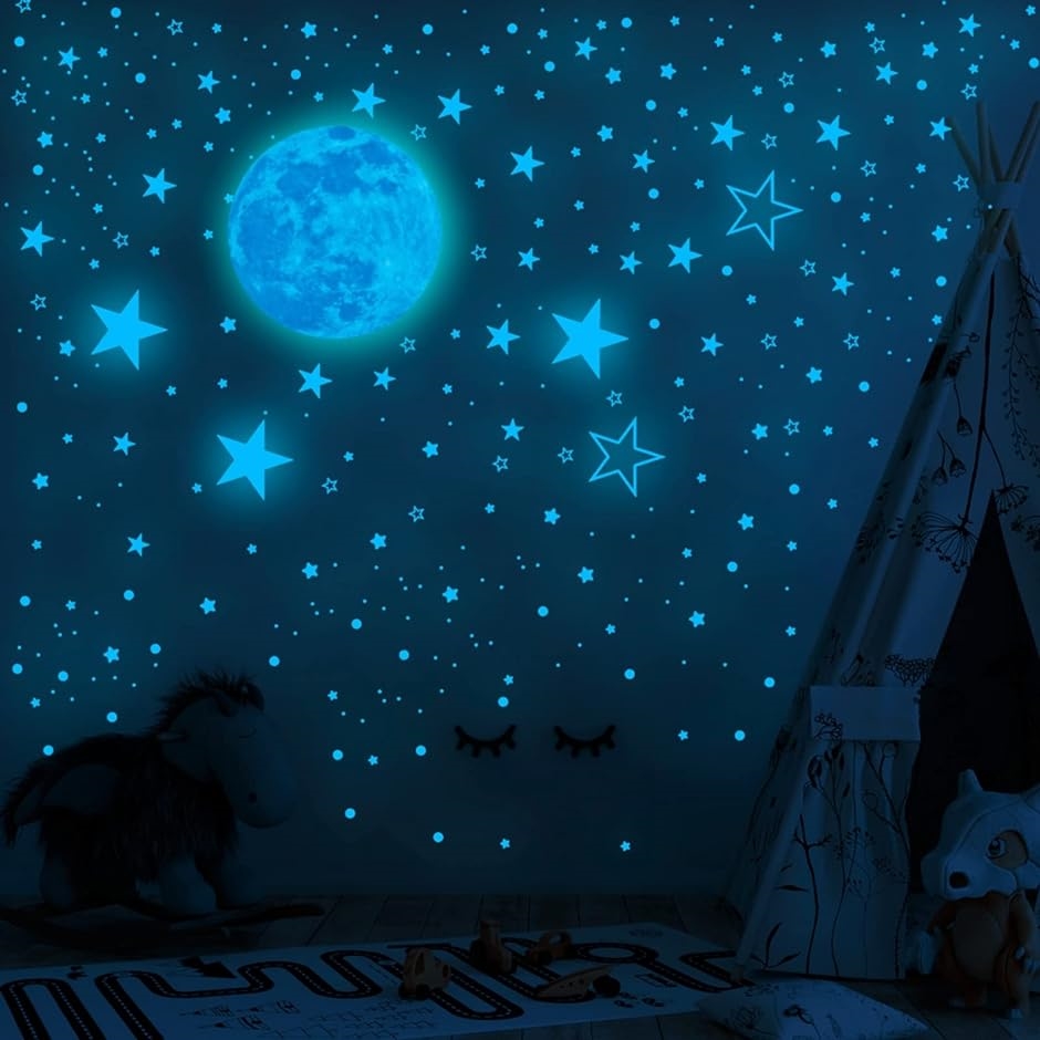 光る！星形 ステッカー 蓄光 子供部屋 寝室 シール デコレーション クリスマス