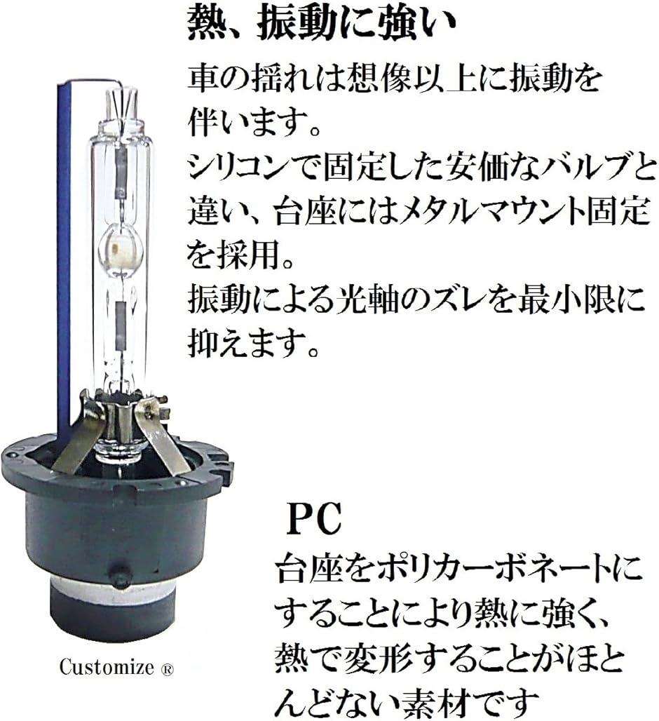 互換品】D4S 35W HIDバルブ 交換用 2本セット(4300K) : スピード発送