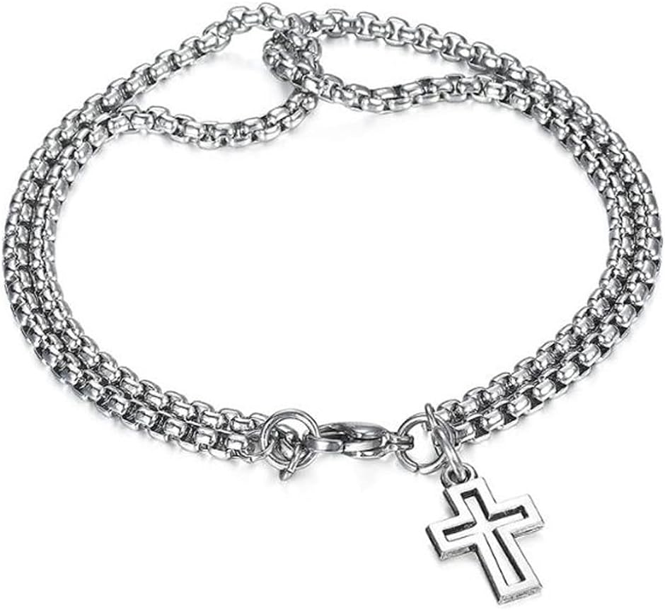Yahoo! Yahoo!ショッピング(ヤフー ショッピング)ブレスレット メンズ クロスチャーム メンズブレスレット アクセサリー MDM（ シルバー）