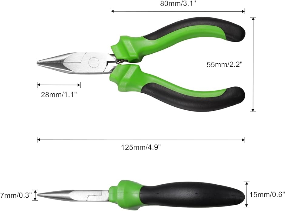 5インチミニラジオペンチ ジュエリー作り ワイヤーベンディング( グリーン,  125mm)｜horikku｜06