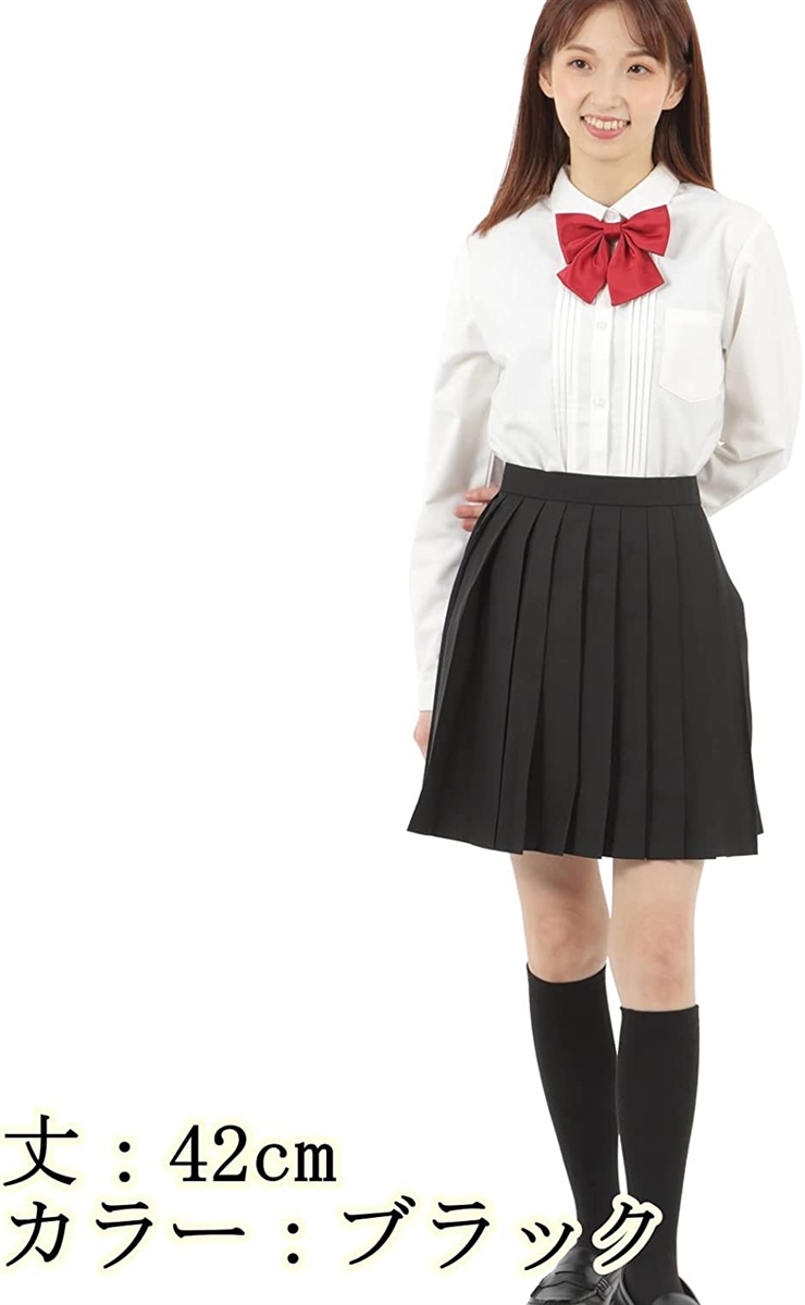 ELLE ランクC 冬スカート 24本ヒダ 69×60 黒 ウール50％ 中学生