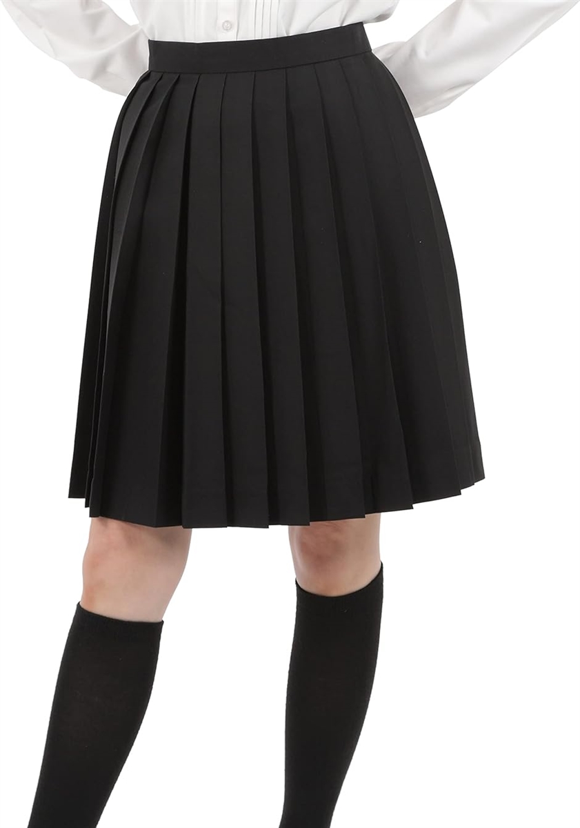 女子学生服 通年スカート １８本ヒダ クルマスカート ブルー チェック