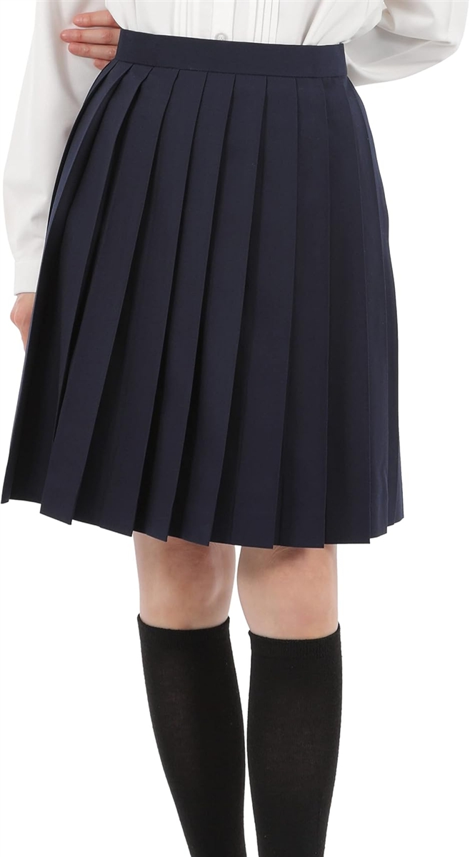 プリーツスカート 無地 学生 制服 車ヒダ スクールユニフォーム 女子