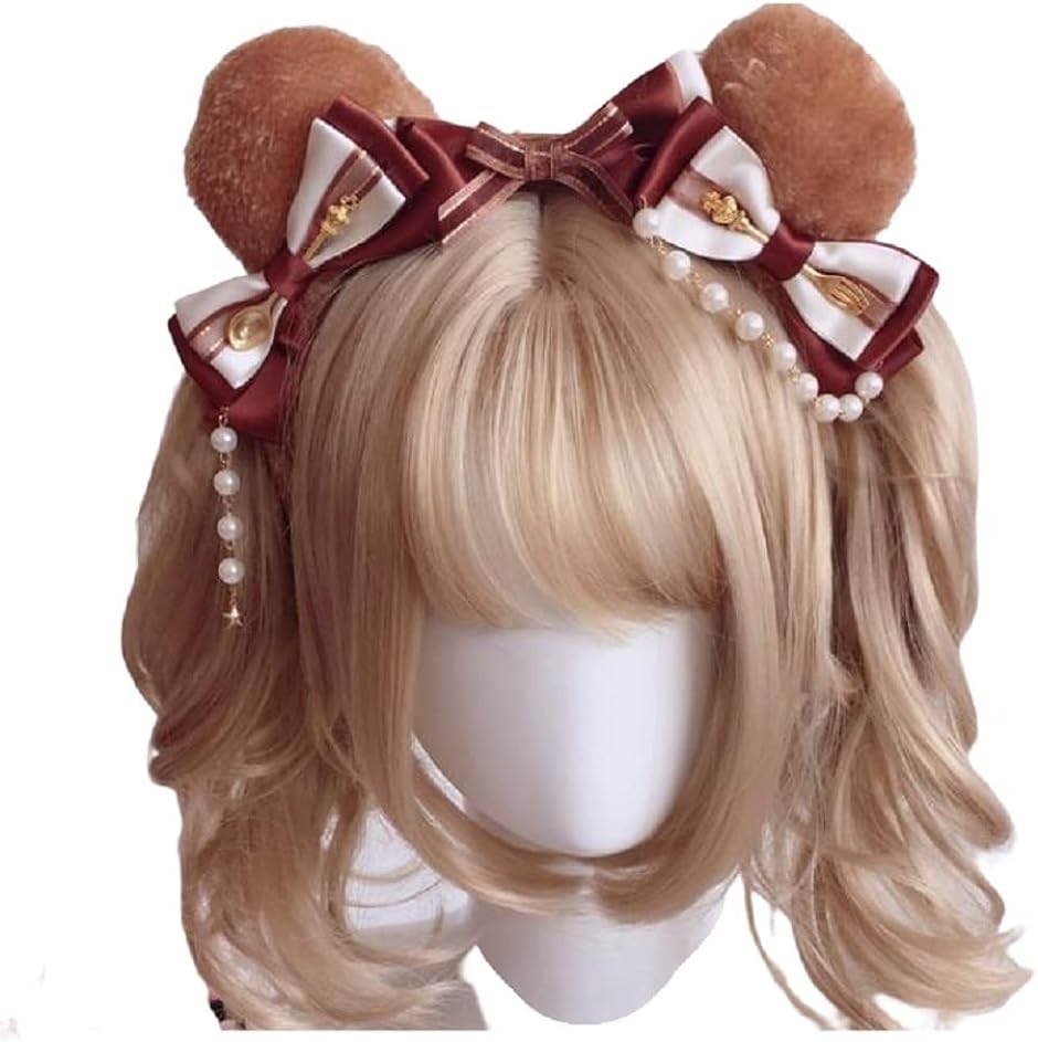 くま カチューシャ くま耳 ロリータ メイド服 熊耳 ヘアアクセサリー