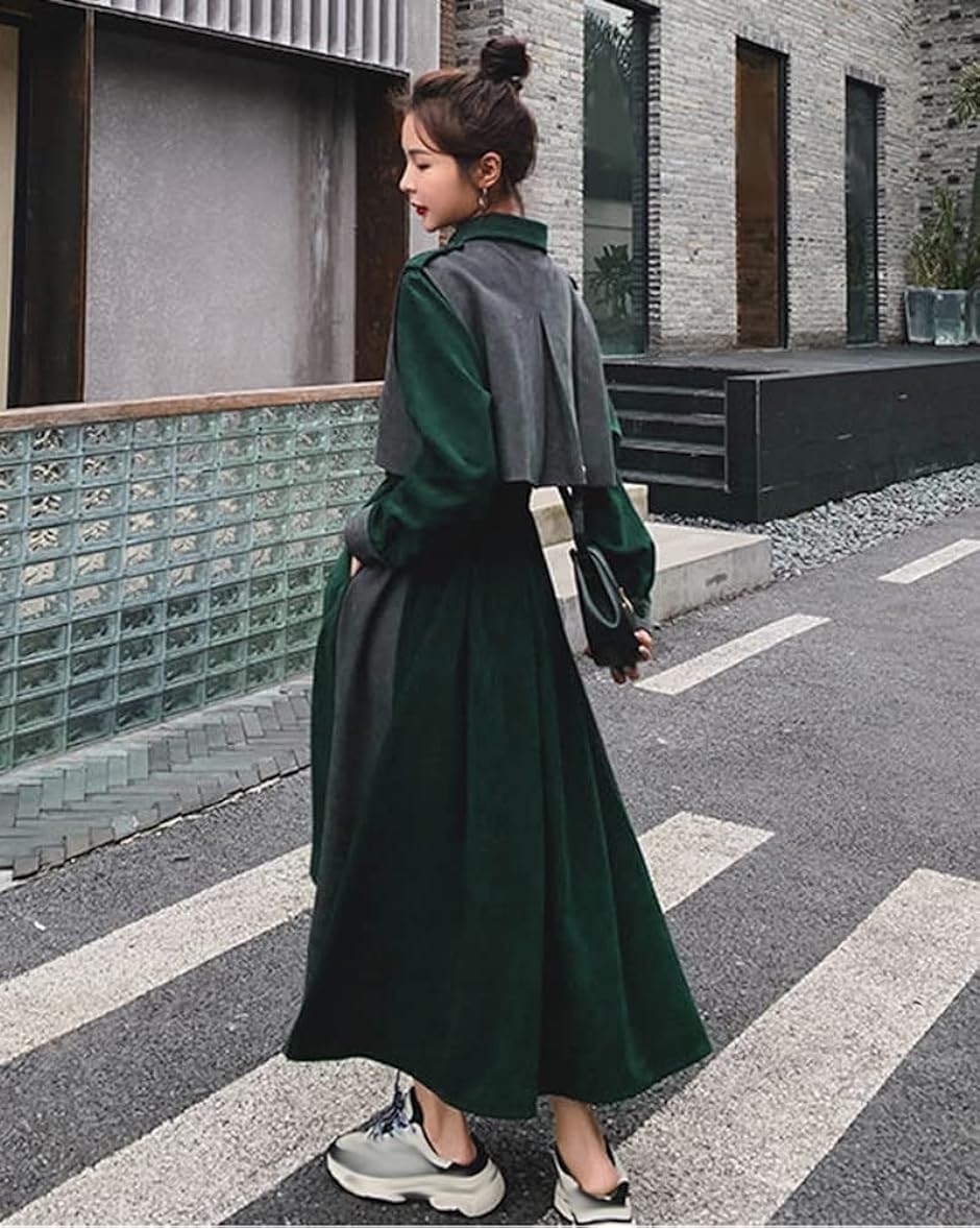 ロングワンピース レディース シャツワンピース 長袖 ミモレ丈