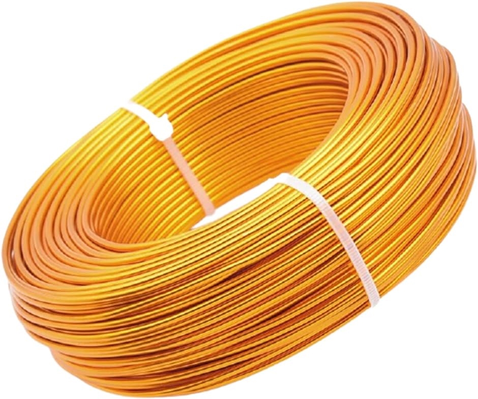 アルミワイヤー 3mm 10m ワイヤークラフト 材料 工作 自由工作 針金 アルミ線 ゴールド