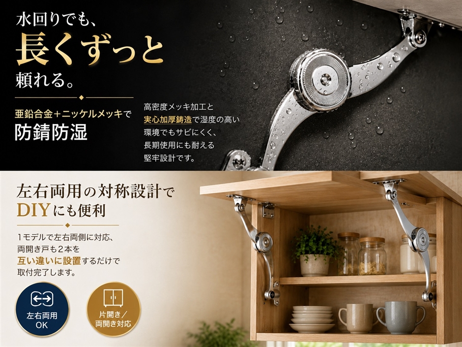 Yahoo!ランキング1位入賞】ヒンジ 金具 蝶番 折り畳み 蓋 食器棚