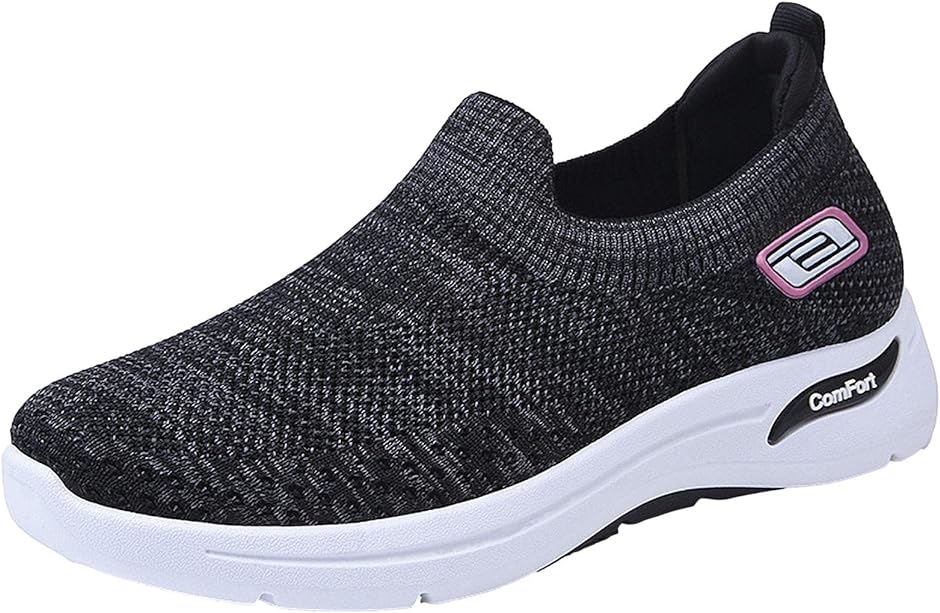 スニーカー レディース スリッポン 23.5cm( ブラック, 23.5 cm