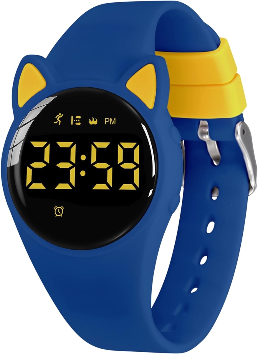 子供腕時計 キッズ 子供用スマートウォッチ活動量計 デジタル腕時計 多機能防水( 01-ブルー,  ワンサイズ)