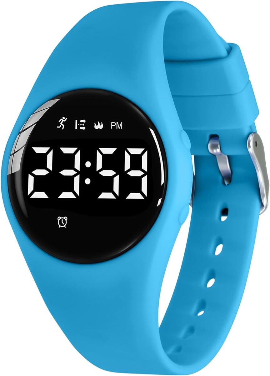 子供腕時計 キッズ 子供用スマートウォッチ活動量計 デジタル腕時計 多機能防水 MDM( 02-ブルー)