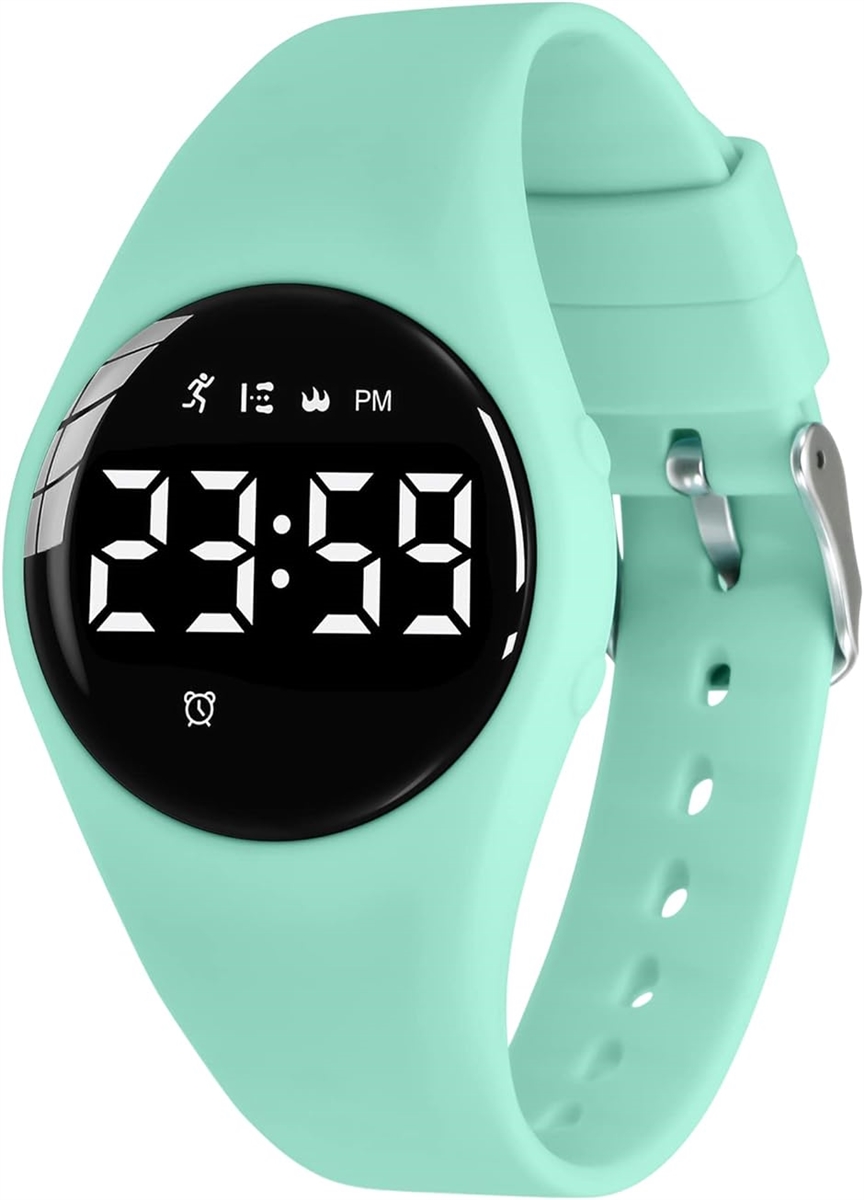 子供腕時計 キッズ 子供用スマートウォッチ活動量計 デジタル腕時計 多機能防水 MDM( 02-グリーン)