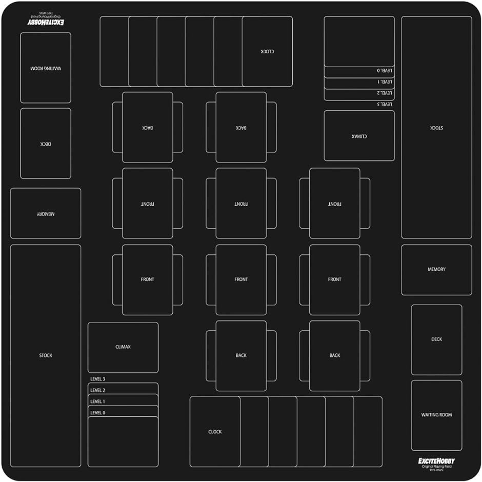 EXCITE HOBBY プレイマット シンプルデザイン カードゲーム ラバーマット バトルフィールド 60cmx60cm( 黒)