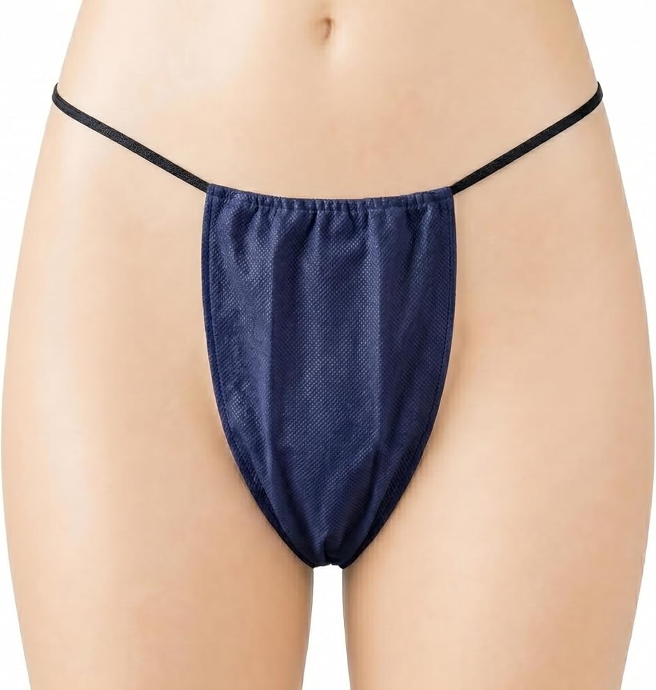 紙パンツ Tバック ペーパーショーツ 50枚 紙ショーツ 使い捨て下着 エステ 防災 旅行 (ネイビー(50枚),  Free Size)