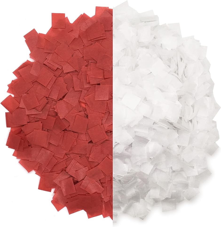 プロマジシャン用 紅白 赤白セット 紙吹雪 パーティー ストーム 約26.5g 約12628枚 お祝い( 紅白（赤2・白2）)｜horikku