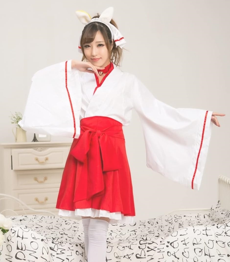 レディレイジー 巫女 コスプレ 女狐 和装 ミニ 袴 着物 浴衣 神社 衣装