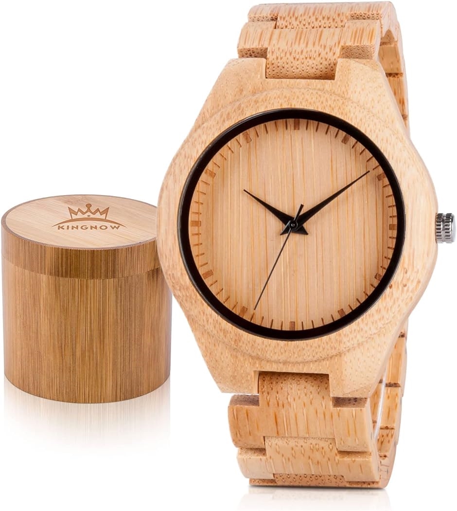 竹製腕時計 メンズ うで時計 男性 おしゃれ 軽量 日本製クォーツ腕時計 キンナウ( GD019-メンズ)