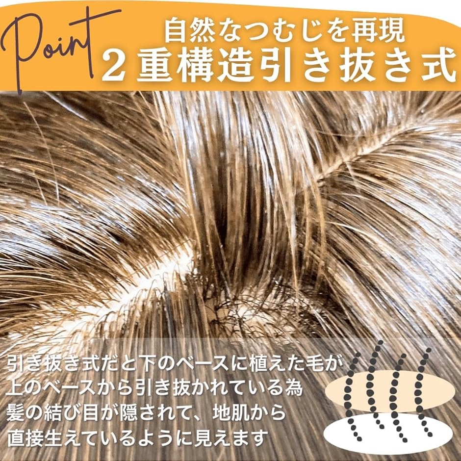 部分ウィッグ ヘアピース 女性 レディース 人毛100% かつら
