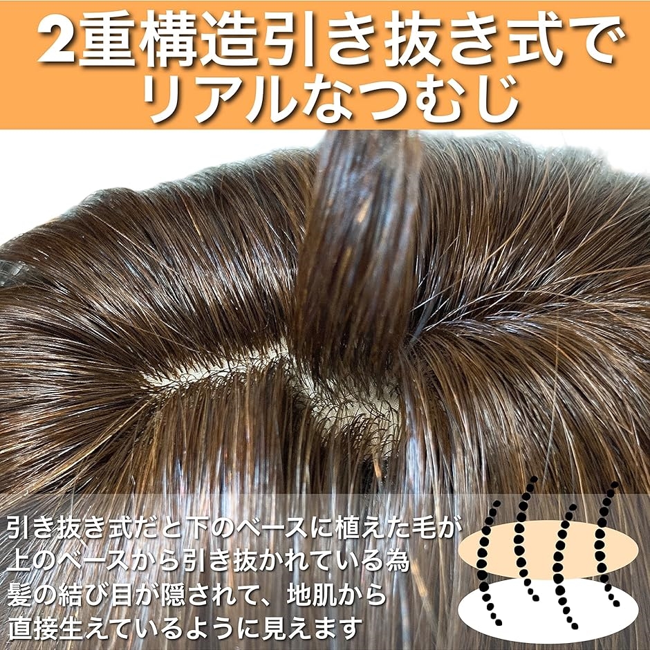 部分ウィッグ 人毛100% ヘアピース 部分カツラ 医療用 かつら 女性