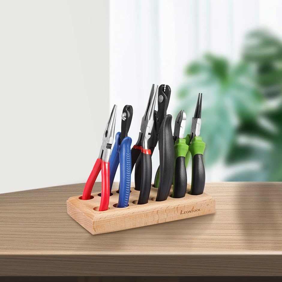 木製ペンチ立て ニッパースタンド プライヤーラック 工具スタンド