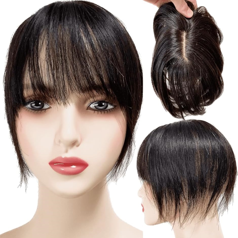 部分ウィッグ 人毛100% ヘアピース トップピース トップカバー 白髪