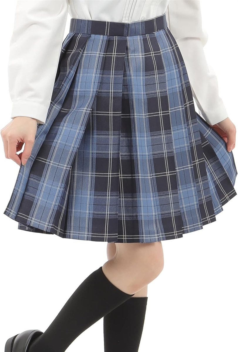 プリーツスカート チェック柄 丈48cm 膝上 スクールスカート 制服 女子