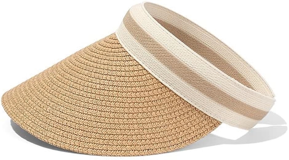 レディース サンバイザー 帽子 フリーサイズ( ブラウン, Free