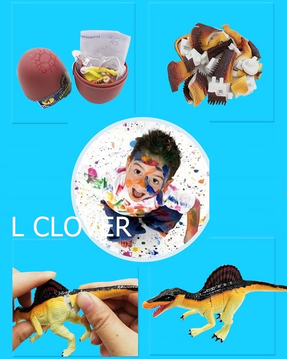L CLOVER 恐竜 卵 組み立て パズル 立体 フィギア おもちゃ 4個 セット｜horikku｜04