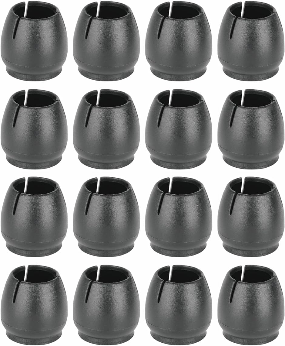 イス脚キャップ ブラック 黒 椅子脚カバー 16個 セット 4脚分( 黒,  (1)サイズ： 12〜17mmサイズの脚に使用可)｜horikku