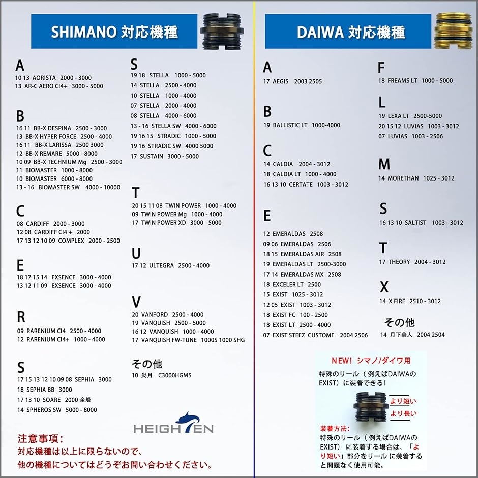 48mm リール スタンド カスタムバランサー 夜光 5色 シマノ ダイワ