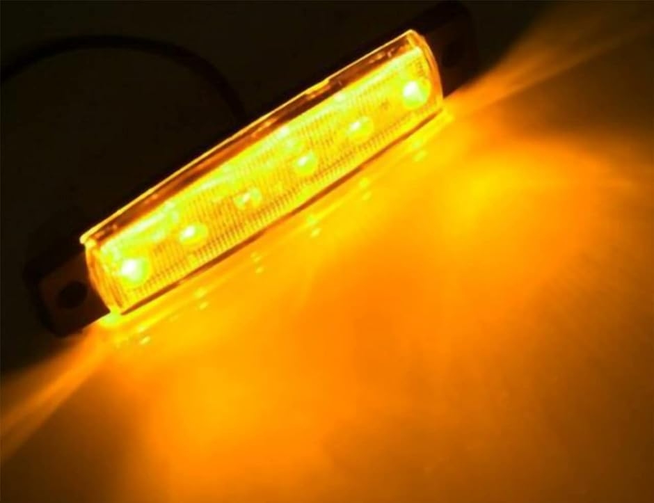 LED サイドマーカー ランプ アンバー 黄色 トラック デイライト 6連