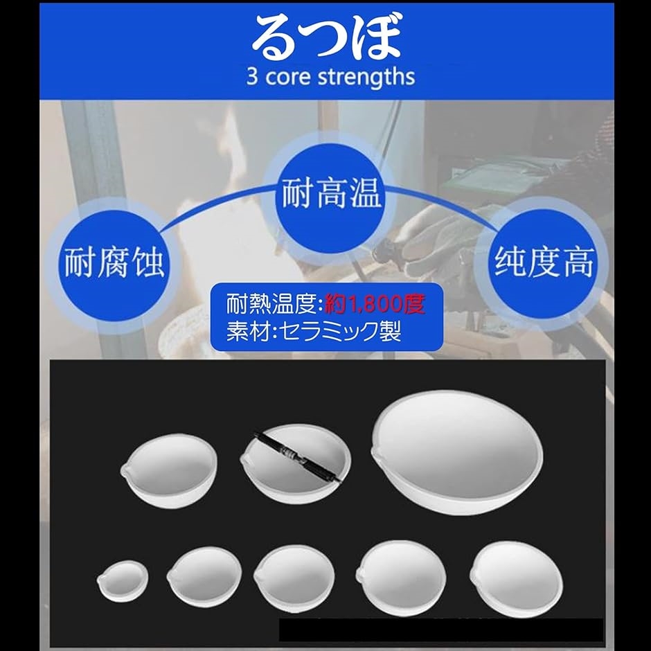 はさみ るつぼ 2個 セット セラミック 耐熱 皿 ボウル 2800度 金銀細工