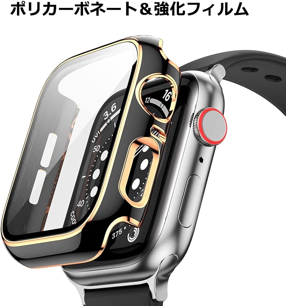 アップルウォッチ カバー apple watch ケース 高級仕様 保護 ブラック 黒 x 銀 3( 黒+シルバーライン,  42mm)｜horikku｜06