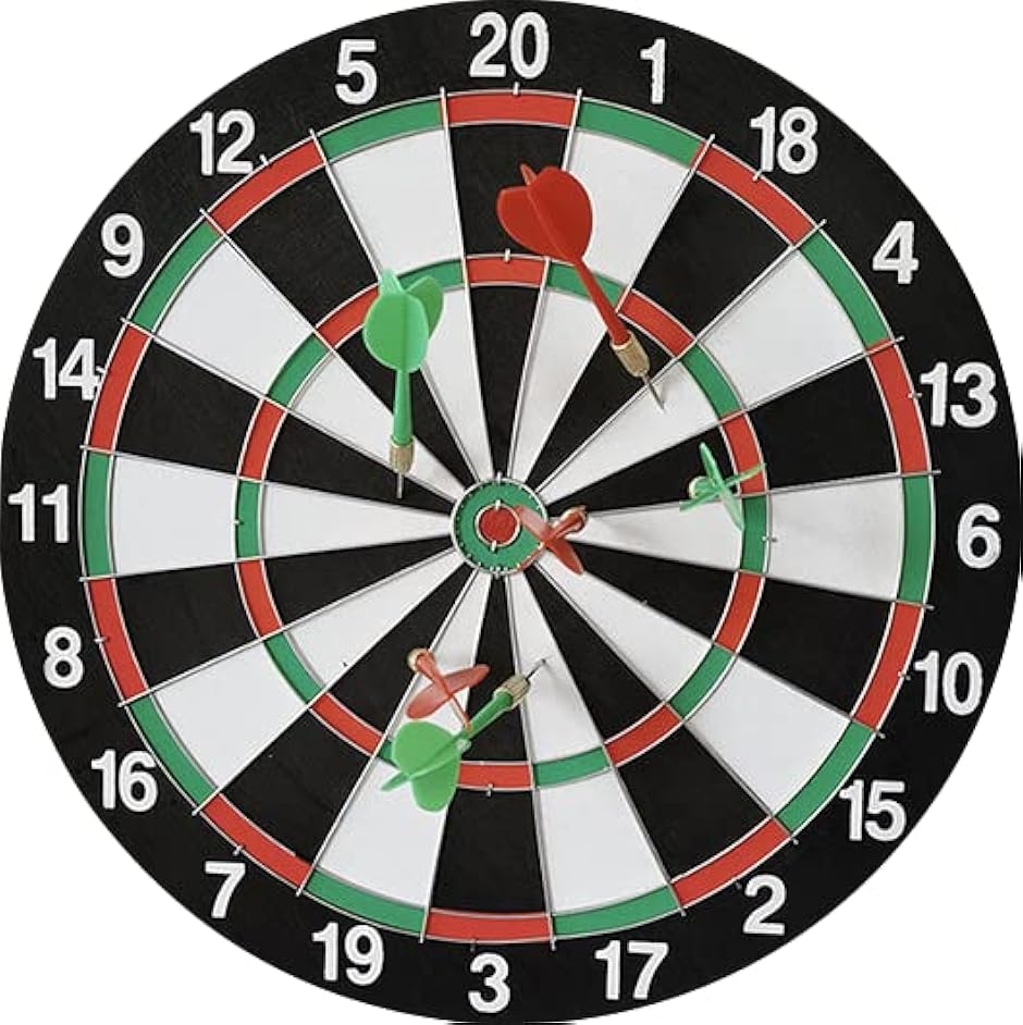 ダーツボード 矢も付きます ダーツボード 矢付き 両面式 競技 練習用 ダーツ矢 12インチ 4本付(白