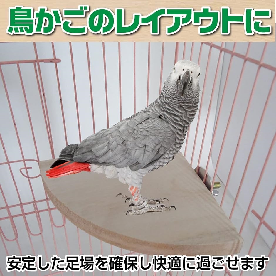 インコ 止まり木 パーチ 鳥 ステップ 平面 台 自然木 設置 簡単